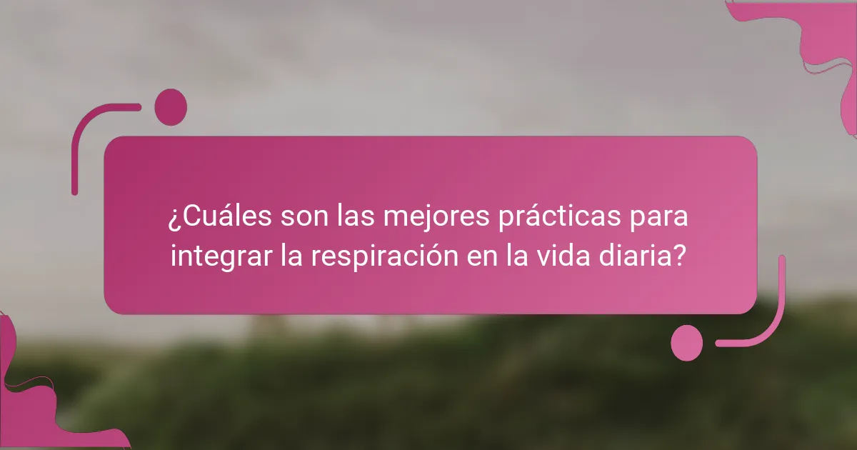 ¿Cuáles son las mejores prácticas para integrar la respiración en la vida diaria?