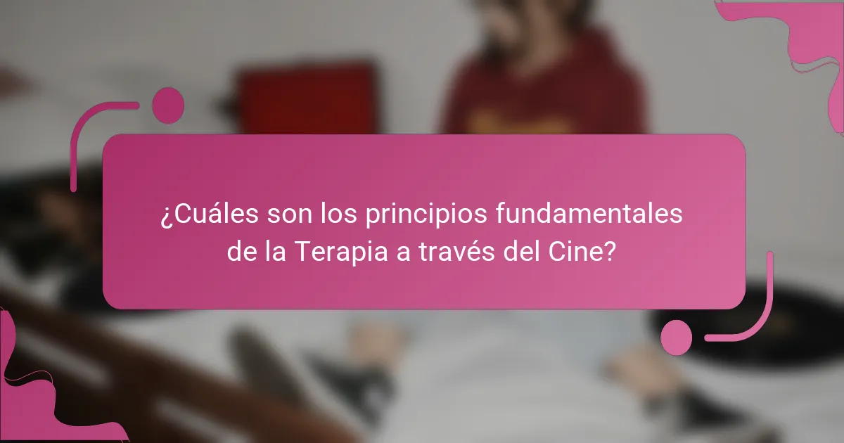 ¿Cuáles son los principios fundamentales de la Terapia a través del Cine?